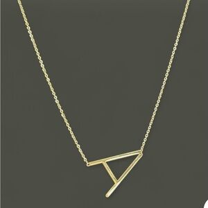 14K Gold-Plated 'A' Initial Necklace - Classic Letter Necklace